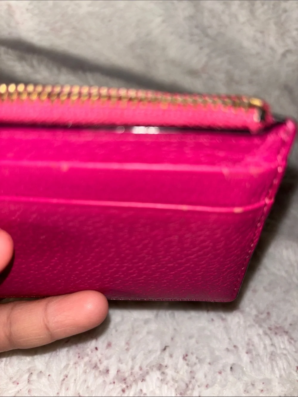 kate spade Fuchsia Leather Zip Card Wallet